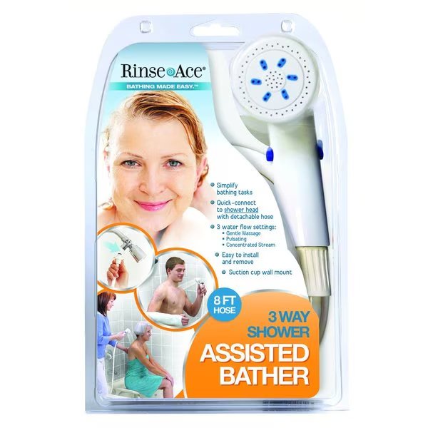 Assisted Bather White ABS 3 settings Handheld Showerhead 2.5 gpm, Rinse Ace, Mfr#: 94620